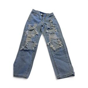 SHEIN woman’s Relaxed Distressed Denim Jeans